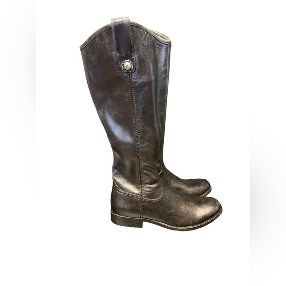 FRYE AND CO. Shoes - Frye 'Melissa Button' Leather Riding Boot Black Size 6